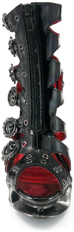 Hades | Crimson, 5 Inch Spinal High Heel Cage Ankle Boots -PL Boots Shop Crimson 01 28628.1674173068