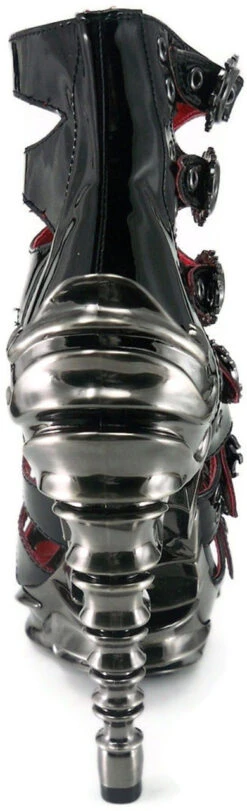 Hades | Crimson, 5 Inch Spinal High Heel Cage Ankle Boots -PL Boots Shop Crimson 02 25408.1674173068