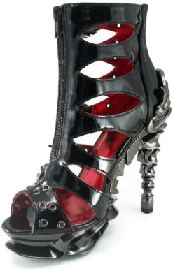 Hades | Crimson, 5 Inch Spinal High Heel Cage Ankle Boots -PL Boots Shop Crimson 2 35064.1674173068