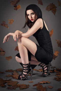 Hades | Crimson, 5 Inch Spinal High Heel Cage Ankle Boots -PL Boots Shop Crimson 3 34551.1674173068