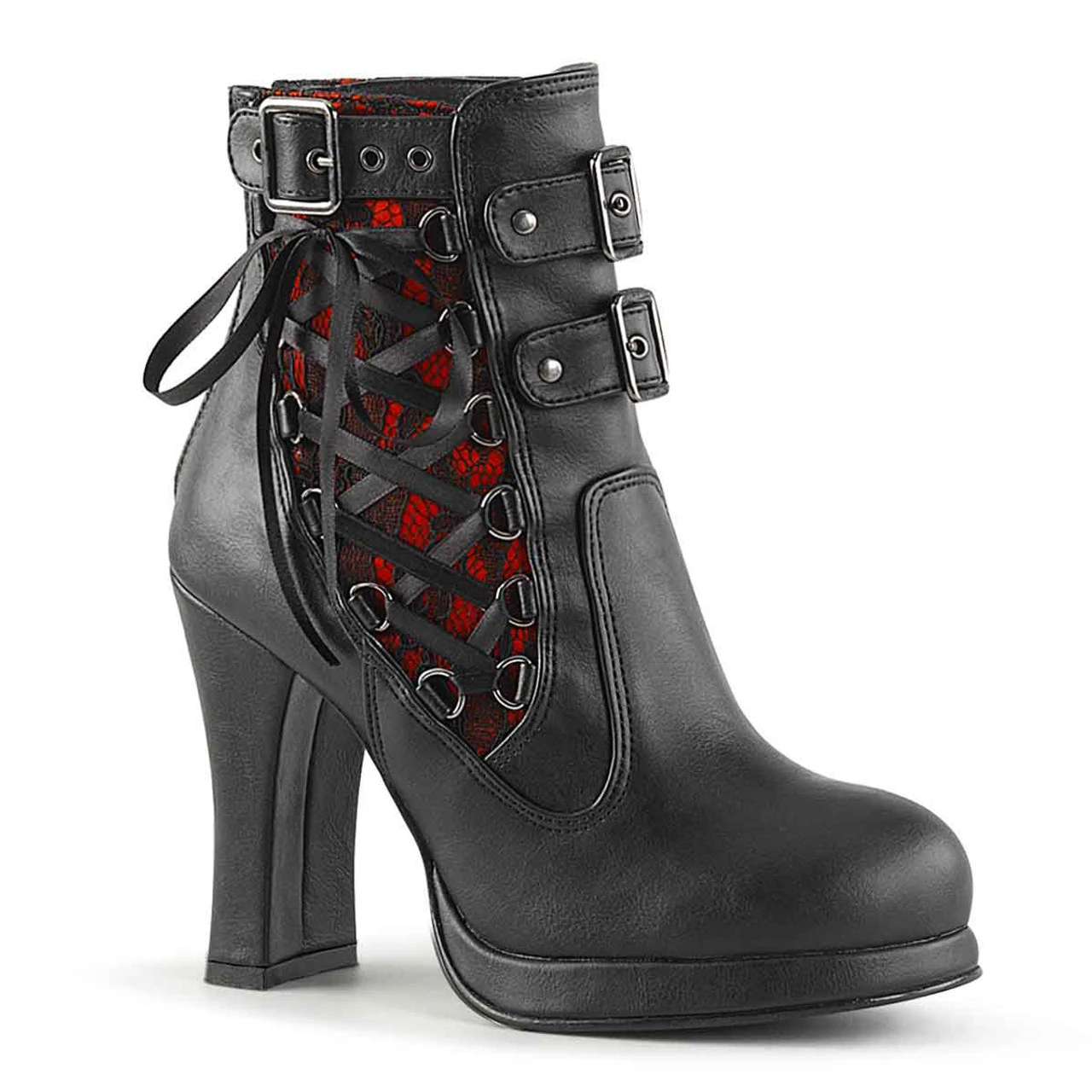Demonia | Crypto-51 Women's Goth Block Heel Ankle Boots 3 Demonia | Crypto-51 Women's Goth Block Heel Ankle Boots