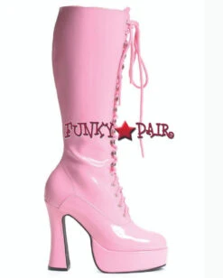 Ellie Shoes | Easy 5 Inch Lace Up GoGo Boots -PL Boots Shop EASY PINK 55304.1568179708