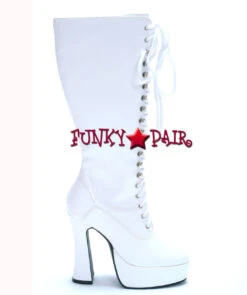 Ellie Shoes | Easy 5 Inch Lace Up GoGo Boots -PL Boots Shop EASY WHITE 75793.1568179708