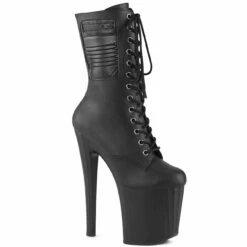 PLEASER Enchant-1040PK, Lace-Up Ankle Boots With Prismatic Linear Design