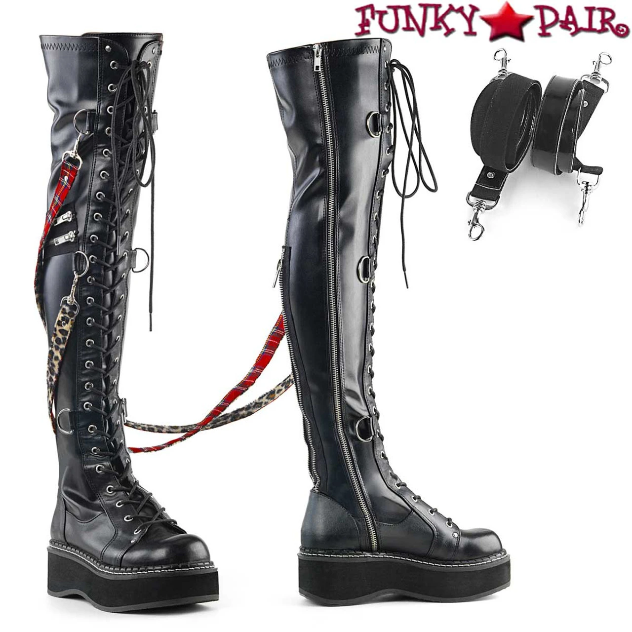 Demonia | Emily-377 Women's Goth Punk Over-the-Knee Boots 4 Demonia | Emily-377 Women's Goth Punk Over-the-Knee Boots - Image 2
