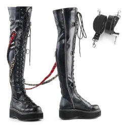 Demonia | Emily-377 Women's Goth Punk Over-the-Knee Boots