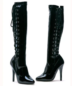 PL Boots Shop 34 Ellie Shoes | Fierce 5 Inch Side Lace Up Knee High Boots