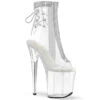 PLEASER FLAMINGO-1018C-2RS, 8" Open Toe Clear Rhinestone Ankle Boots -PL Boots Shop FLAMINGO 1018C 2RS 90749.1689229860