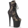 PLEASER Flamingo-1020CM, 8 Inch Camo With Mesh Overlay Ankle Boots
