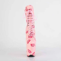 PLEASER FLAMINGO-1020KISSES, 8 Inch Ankle Boots With Red Lips Print -PL Boots Shop FLAMINGO 1020KISSES BPPU M01 64024.1703273086