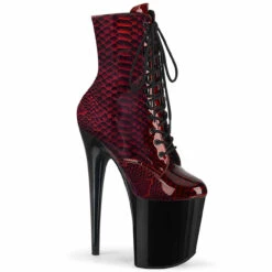 Pleaser | Flamingo-1020SP, 8 Inch Snake Skin Print Ankle Boots