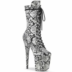 Pleaser | Flamingo-1050SP, 8" Snake Print Mid Calf Boots
