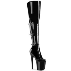PLEASER FLAMINGO-3018, 8" Over The Knee Boots With Triple Buckles