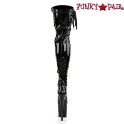 Pleaser | Flamingo-3050, 8 Inch Thigh High Boots With Side Lace Up -PL Boots Shop FLAMINGO 3050 B M09 62996.1566263120
