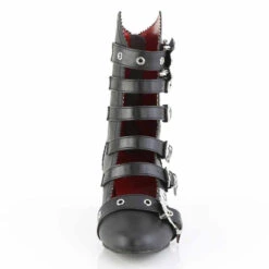 FLORA-1035, 2 Inch Mid-Calf Boots With Bat Buckles -PL Boots Shop FLORA 1035 BVL01 42744.1703177234