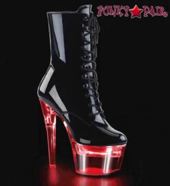 Pleaser | Flashdance-1020-7, Lite-Up Platform Lace-up Ankle Boots -PL Boots Shop Flashdance 1020 7 PAT 59137.1640121915