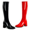 GOGO-300HQ, Black/Red Gogo Boots Left RED / Right BLACK Patent