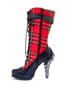 Hades | CORINNE, Steampunk Plaid Mid-calf Ankle Boots -PL Boots Shop HadesFootwear 9843 27491.1561080456
