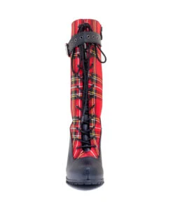 Hades | CORINNE, Steampunk Plaid Mid-calf Ankle Boots -PL Boots Shop HadesFootwear 9844 65360.1561080456