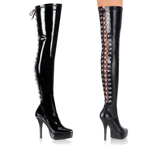 Devious | INDULGE-3063, Thigh High Boots D-Rings Lace Up 8 Devious | INDULGE-3063, Thigh High Boots D-Rings Lace Up -PL Boots Shop Indulge 3063 62184.1568185152