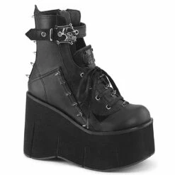 KERA-150, 4.5 Inch Platform Ankle Boots With Skull Buckles Strap