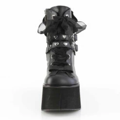 KERA-55, 4.5 Inch Platform Ankle Boots With Hearts Eyeletted -PL Boots Shop KERA 55 BVL01 75432.1703172060