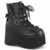 KERA-55, 4.5 Inch Platform Ankle Boots With Hearts Eyeletted -PL Boots Shop KERA 55 52181.1703172088