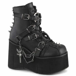 KERA-68, 4.5 Inch Platform Ankle Boots With Harness Strap