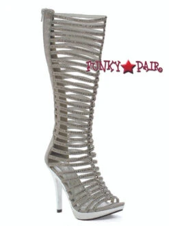 Ellie Shoes | M-Stella 5 Inch Heel Straps Boots W/Rhinestones -PL Boots Shop M Stella slv 07158.1537654296