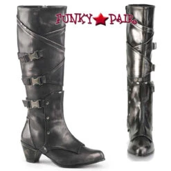 PL Boots Shop 11 MAIDEN-8820, Knee High Boots With Metal Buckles - CLEARANCE