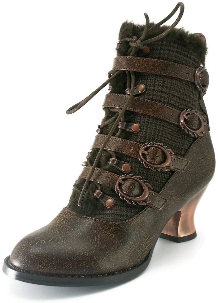 Women's SteamPunk Low Heel Victorian Ankle Boots | Hades NEPHELLE 8 Women's SteamPunk Low Heel Victorian Ankle Boots | Hades NEPHELLE - Image 6