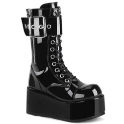 Demonia | PETROL-150 Men's Punk Oversized Buckles Mid-Calf Boots
