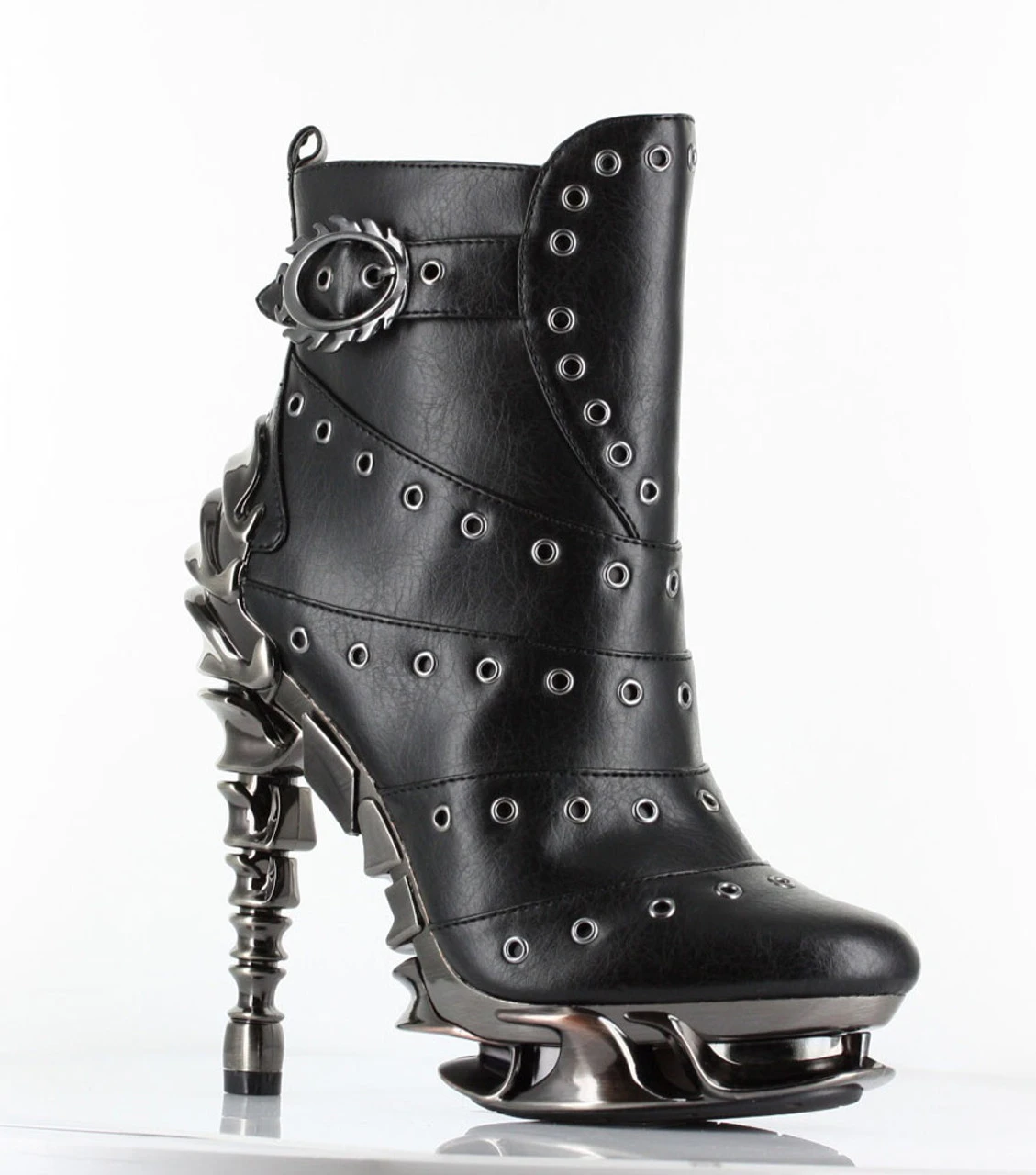 Women's SteamPunk Spinal Heel Ankle Boots | Hades Raven 7 Women's SteamPunk Spinal Heel Ankle Boots | Hades Raven - Image 5