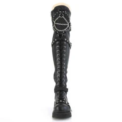 RENEGADE-320, Lace-up Over The Knee Boots With Chain Detail -PL Boots Shop RENEGADE 320 BVL01 11963.1710343824