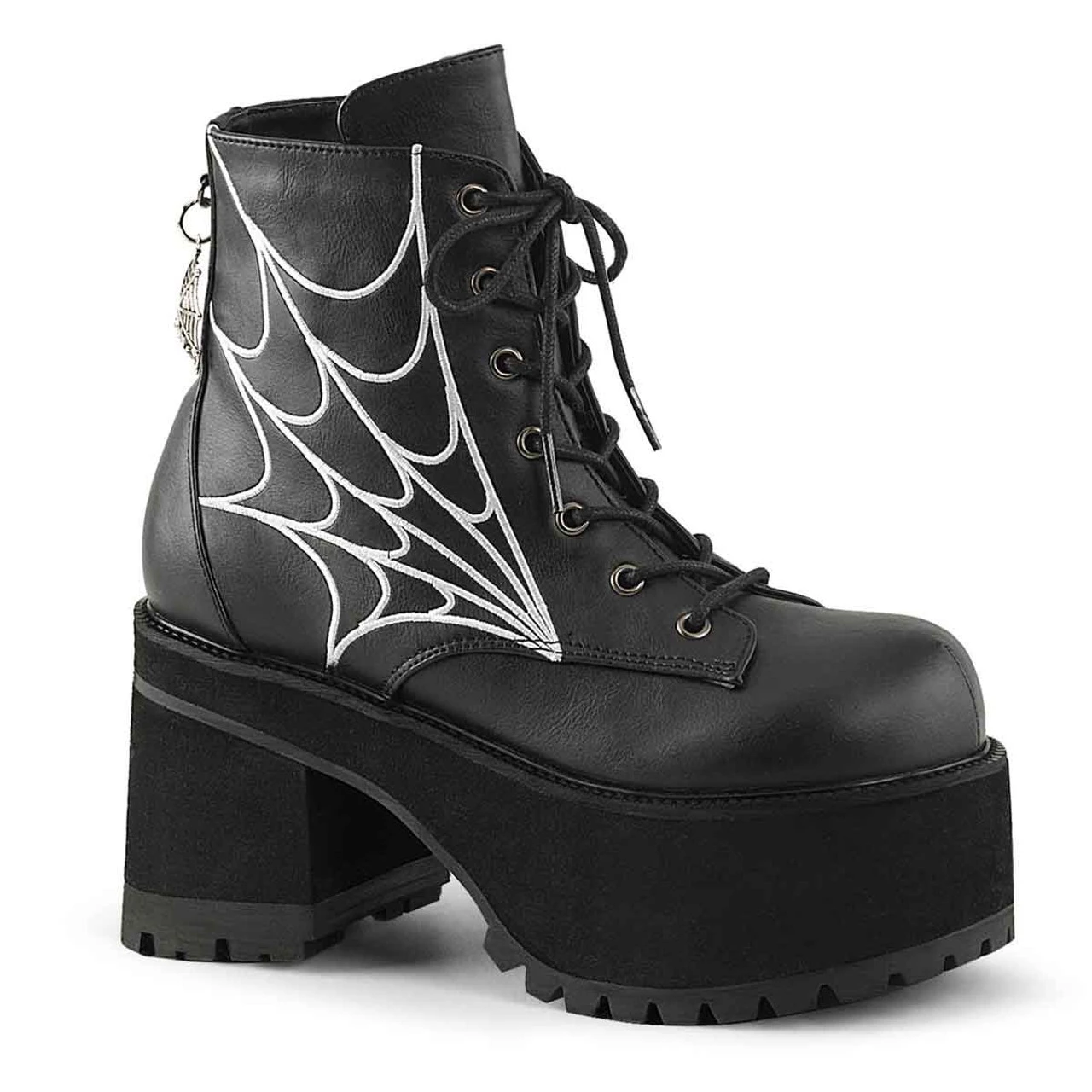 Demonia | Ranger-105 Women's Block Heel Platform Boots With Web Design 3 Demonia | Ranger-105 Women's Block Heel Platform Boots With Web Design