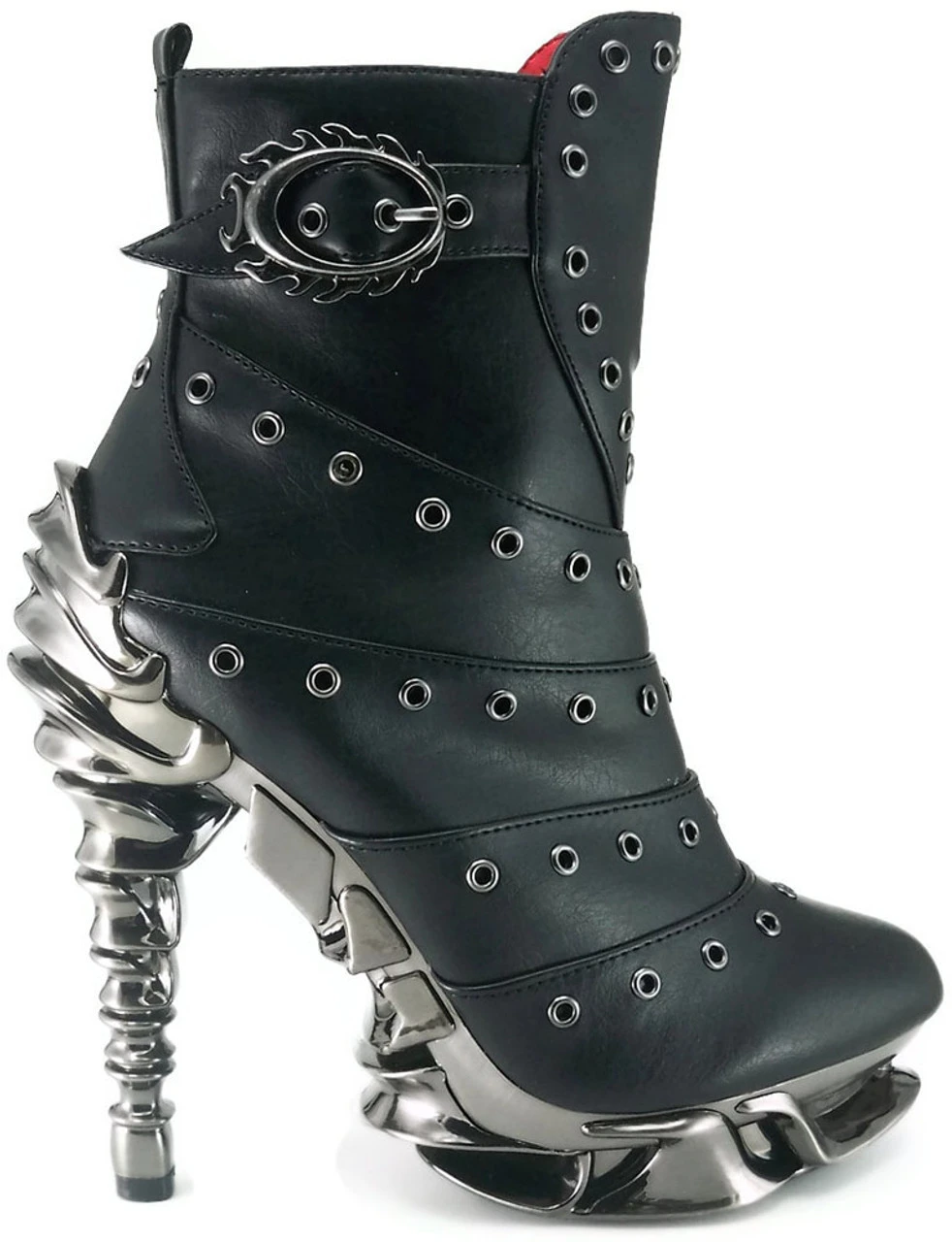 Women's SteamPunk Spinal Heel Ankle Boots | Hades Raven 8 Women's SteamPunk Spinal Heel Ankle Boots | Hades Raven - Image 6