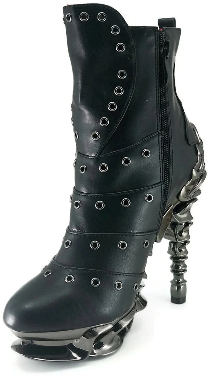 Women's SteamPunk Spinal Heel Ankle Boots | Hades Raven 10 Women's SteamPunk Spinal Heel Ankle Boots | Hades Raven - Image 8