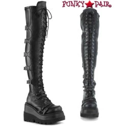 Demonia | SHAKER-350 Wedge Thigh High Lace-up Platform Boots -PL Boots Shop SHAKER 350 FP 12737.1608747420