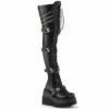 Demonia | SHAKER-420, Wedge Thigh High Boots With Quadruple Skull Buckles -PL Boots Shop SHAKER 420 36586.1676006318