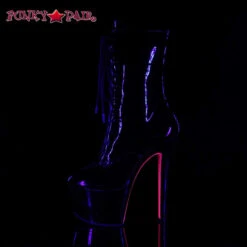 PLEASER Sky-1020TT, Black Light Sensitive Tow Tone Ankle Boots -PL Boots Shop SKY 1020TT B B NHP05 88174.1711205185