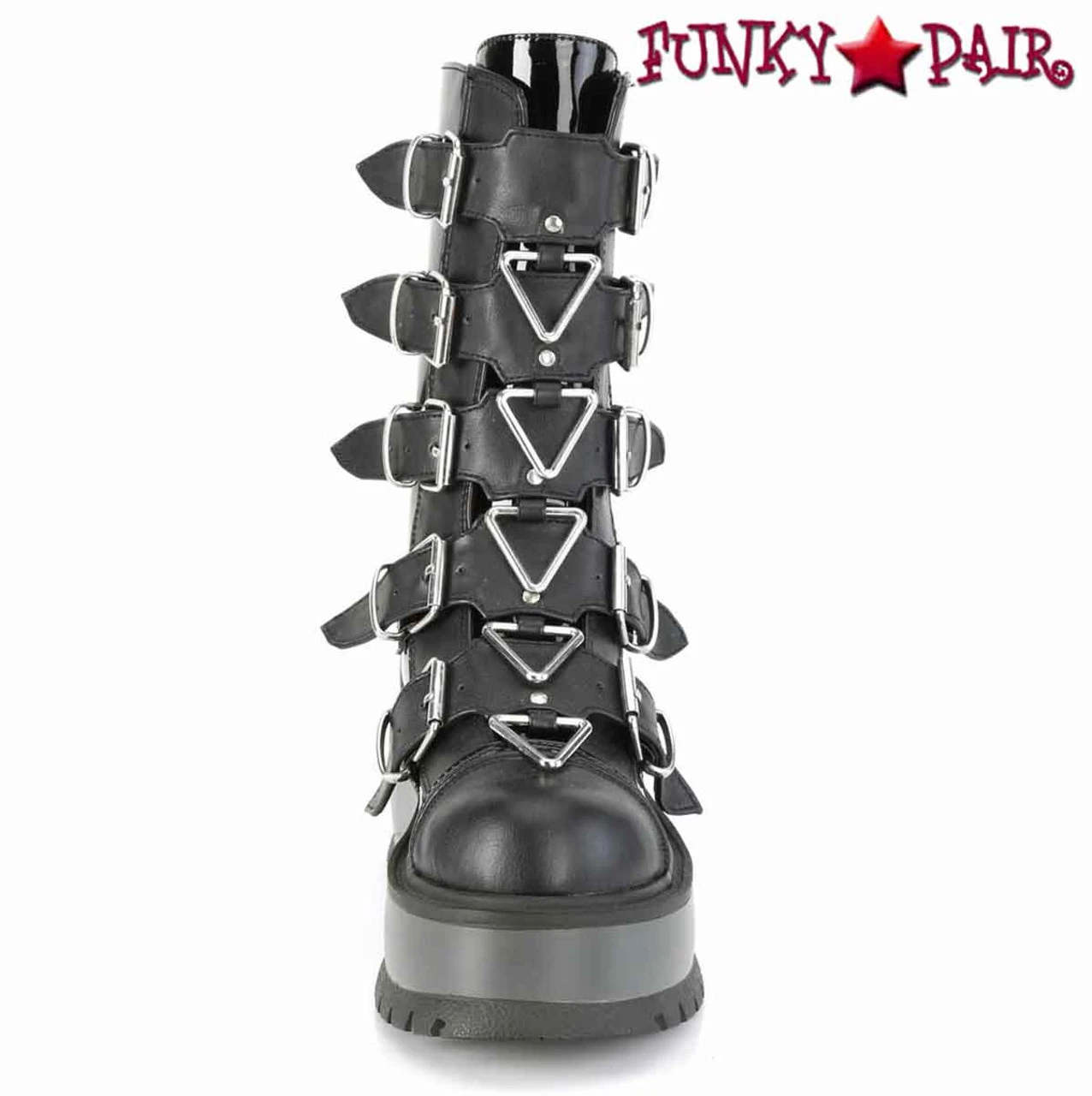 Demonia | Slacker-160, Mid-Calf Boots With Metal Buckles Straps 7 Demonia | Slacker-160, Mid-Calf Boots With Metal Buckles Straps - Image 5