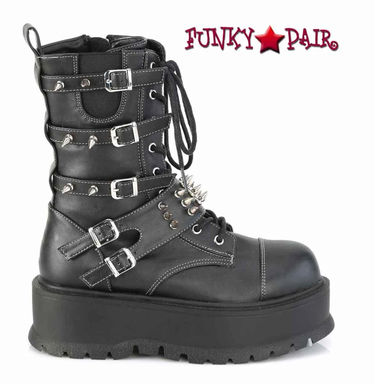 Demonia | Slacker-165, Mid-Calf Boots With Metal Spikes 4 Demonia | Slacker-165, Mid-Calf Boots With Metal Spikes - Image 2