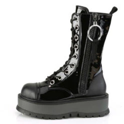 Demonia | Slacker-220 Women's Gothic Platform Lace-up With Mid-Calf Boots -PL Boots Shop SLACKER 220 BPT VL05 86657.1566542569