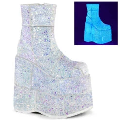 STACK-201G, Men's GOGO Platform Wedge Glitters Ankle Boots