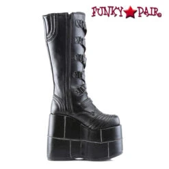 Demonia | STACK-308 Men's Goth Cyber Punk Knee Boots -PL Boots Shop STACK 308 B PU13 96010.1564850129