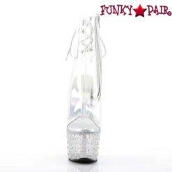 Pleaser | Stardance-1018C-7, Clear Ankle Boots With Rhinestones Platform -PL Boots Shop STARDANCE 1018C 7 C M01 39419.1564629962
