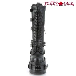 Demonia | SWING-327 Women's Punk Platform Wedge Knee High Boots With Spike Buckles -PL Boots Shop SWING 327 Front View 47110.1615445947