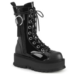 Demonia | Slacker-220 Women's Gothic Platform Lace-up With Mid-Calf Boots