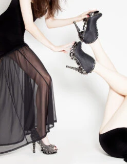 Reptile Print Ankle Boots With Studs | Hades VESPER -PL Boots Shop VESPER5 73191.1686457881