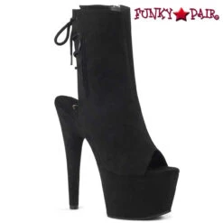 Pleaser | Adore-1018FS, 7 Inch Suede Open Toe Ankle Boots -PL Boots Shop adore 1018fs bfs 69215.1568155317